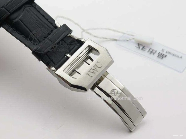 MIROTIME 0401 Casual Portuguese IW371405 ZF 1:1 Best Edition SS White Dial Silver Markers On Black Leather Strap A 7305